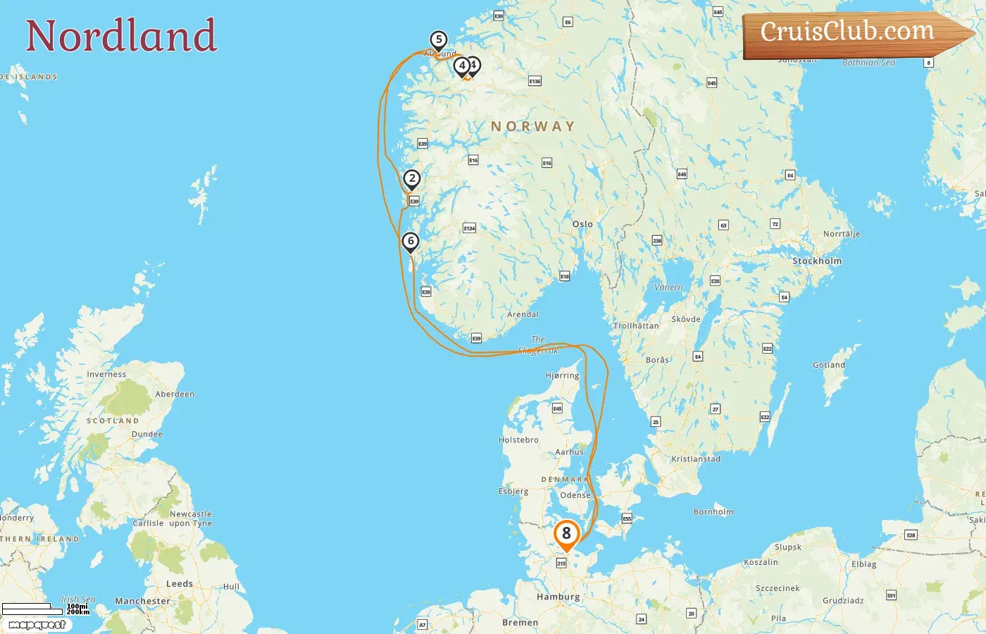 Crucero por el Norte desde Kiel a bordo del barco Mein Schiff Relax con visitas a Noruega durante 8 días