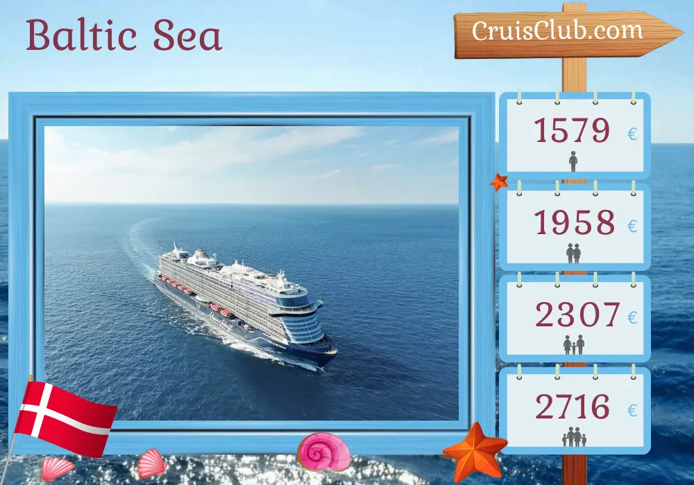 Cruise in the Baltic Sea from Kiel aboard Mein Schiff Relax ship with visits to Poland and Denmark for 6 days