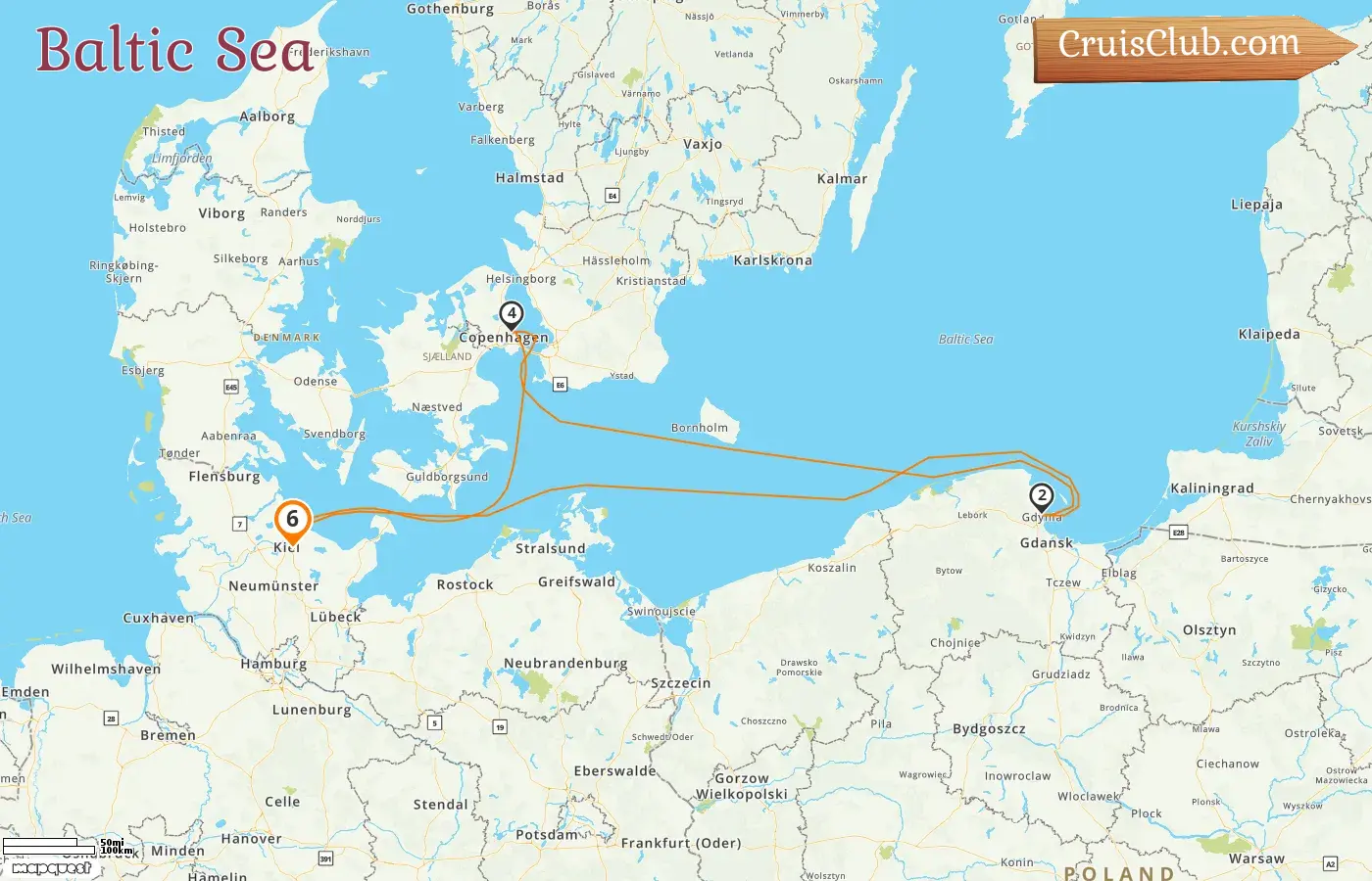 Cruise in the Baltic Sea from Kiel aboard Mein Schiff Relax ship with visits to Poland and Denmark for 6 days