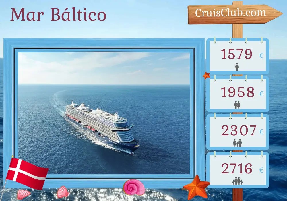 Cruzeiro no Mar Báltico de Kiel a bordo do navio Mein Schiff Relax com visitas à Polônia e à Dinamarca por 6 dias