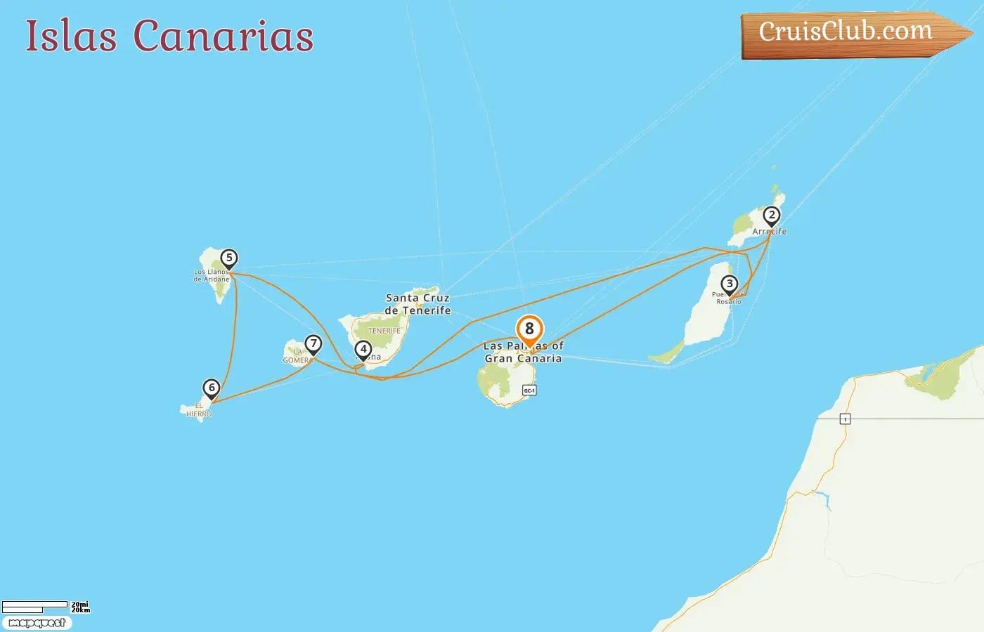 Crucero en las Islas Canarias desde Las Palmas a bordo del barco Le Lapérouse con visitas a España por 8 días