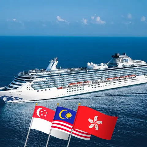Kreuzfahrt in Asien von Singapur nach Hongkong an Bord des Schiffes Coral Princess mit Besuchen in Singapur, Thailand, Malaysia, Vietnam und Hongkong für 14 Tage