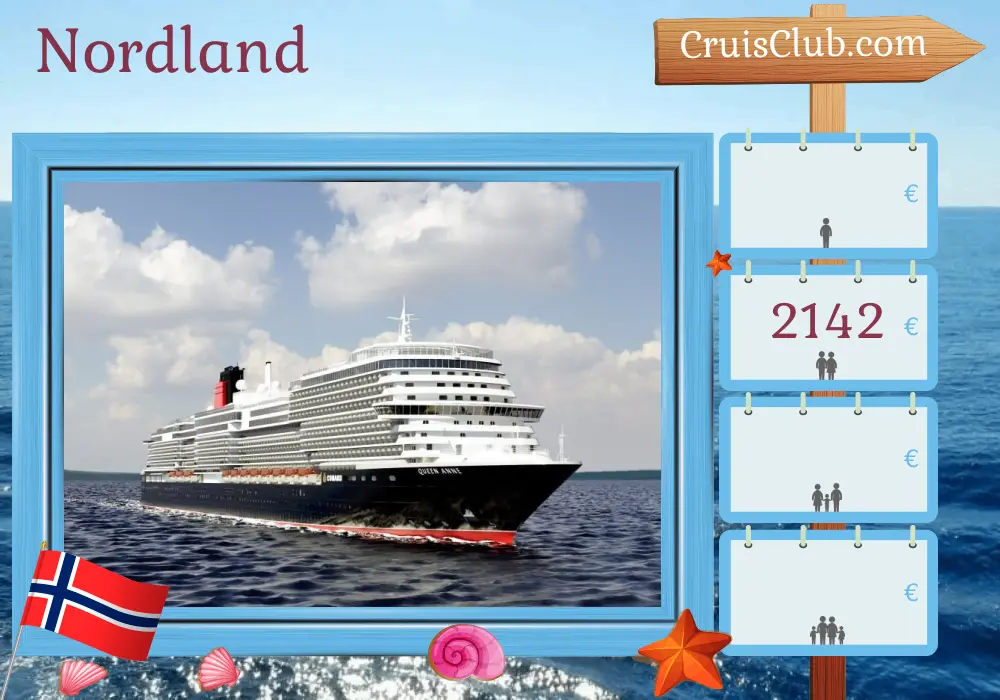 Crucero por el Norte desde Southampton a bordo del barco Queen Anne con visitas a Noruega durante 8 días