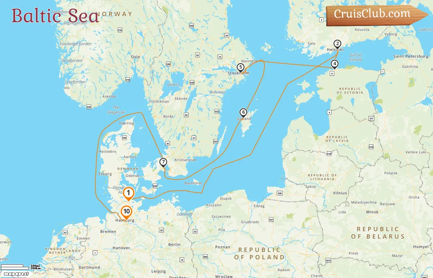 Cruise in the Baltic Sea from Kiel to Hamburg aboard Queen Victoria ship with visits to Finland, Estonia, Sweden, Denmark, and Germany for 10 days