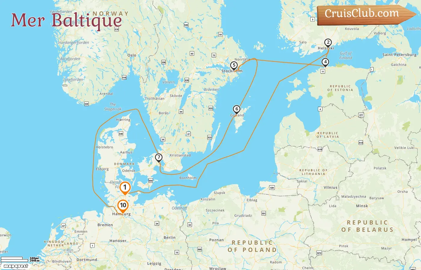 Croisière en mer Baltique de Kiel à Hambourg à bord du navire Queen Victoria avec des escales en Finlande, Estonie, Suède, Danemark et Allemagne pendant 10 jours
