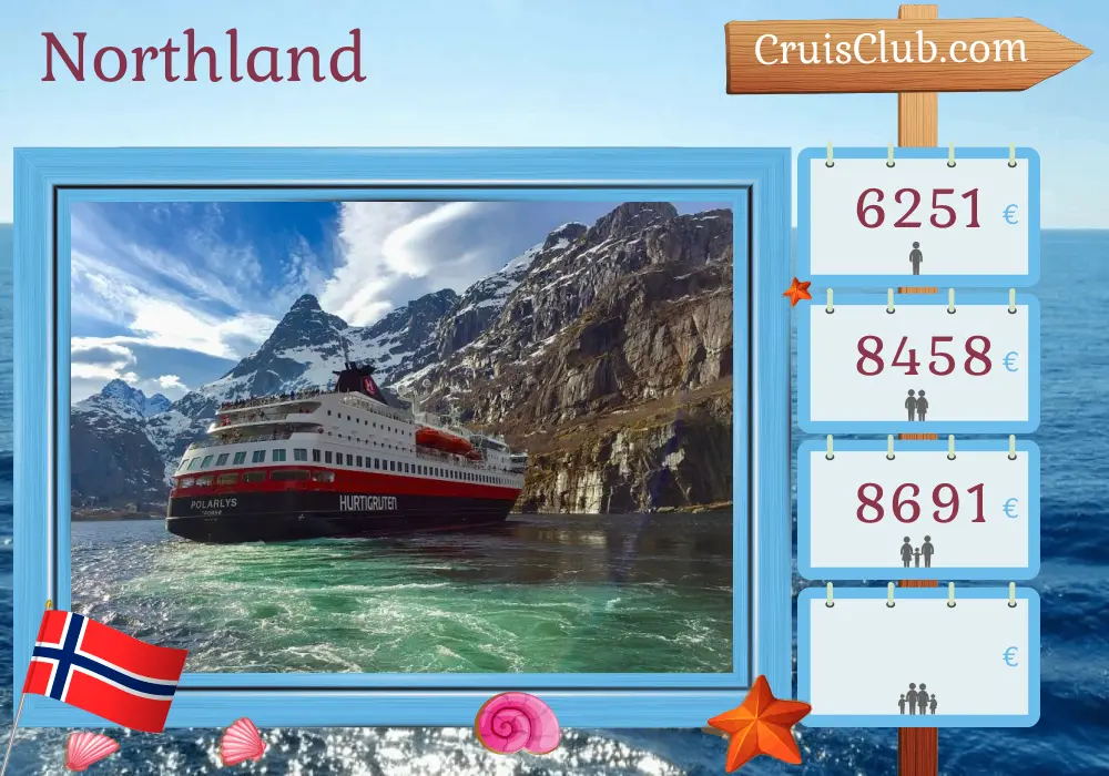 Cruise in the Northland from Mountains to Trondheim aboard Polarlys ship with visits to Norway for 11 days