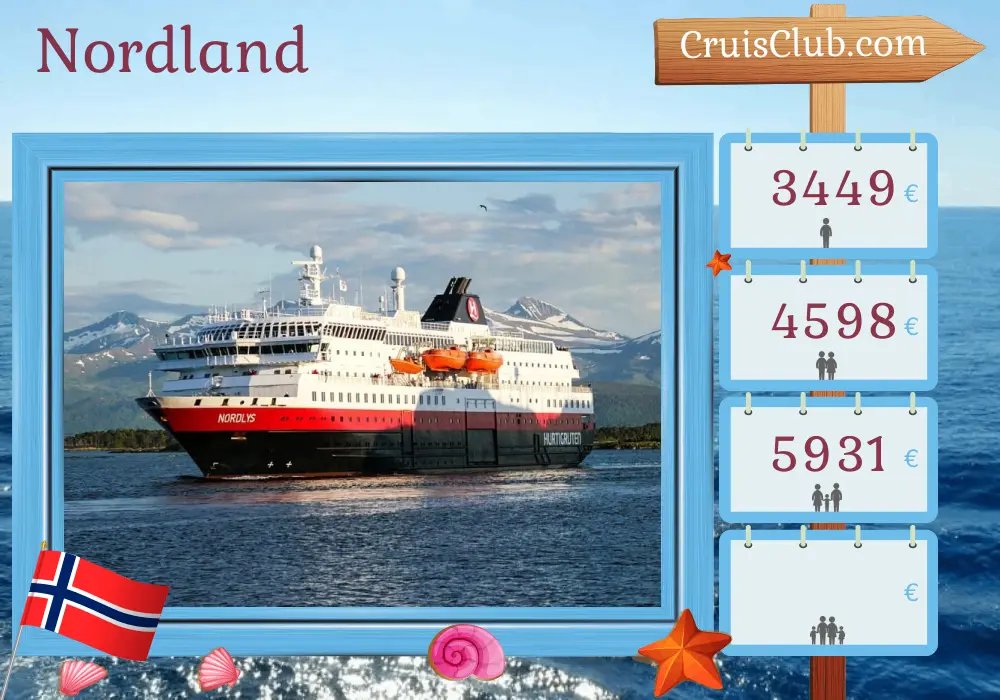 Croisière dans le Nord de la Norvege des Montagnes à Kirkenes à bord du navire Nordlys avec visites en Norvège pendant 7 jours
