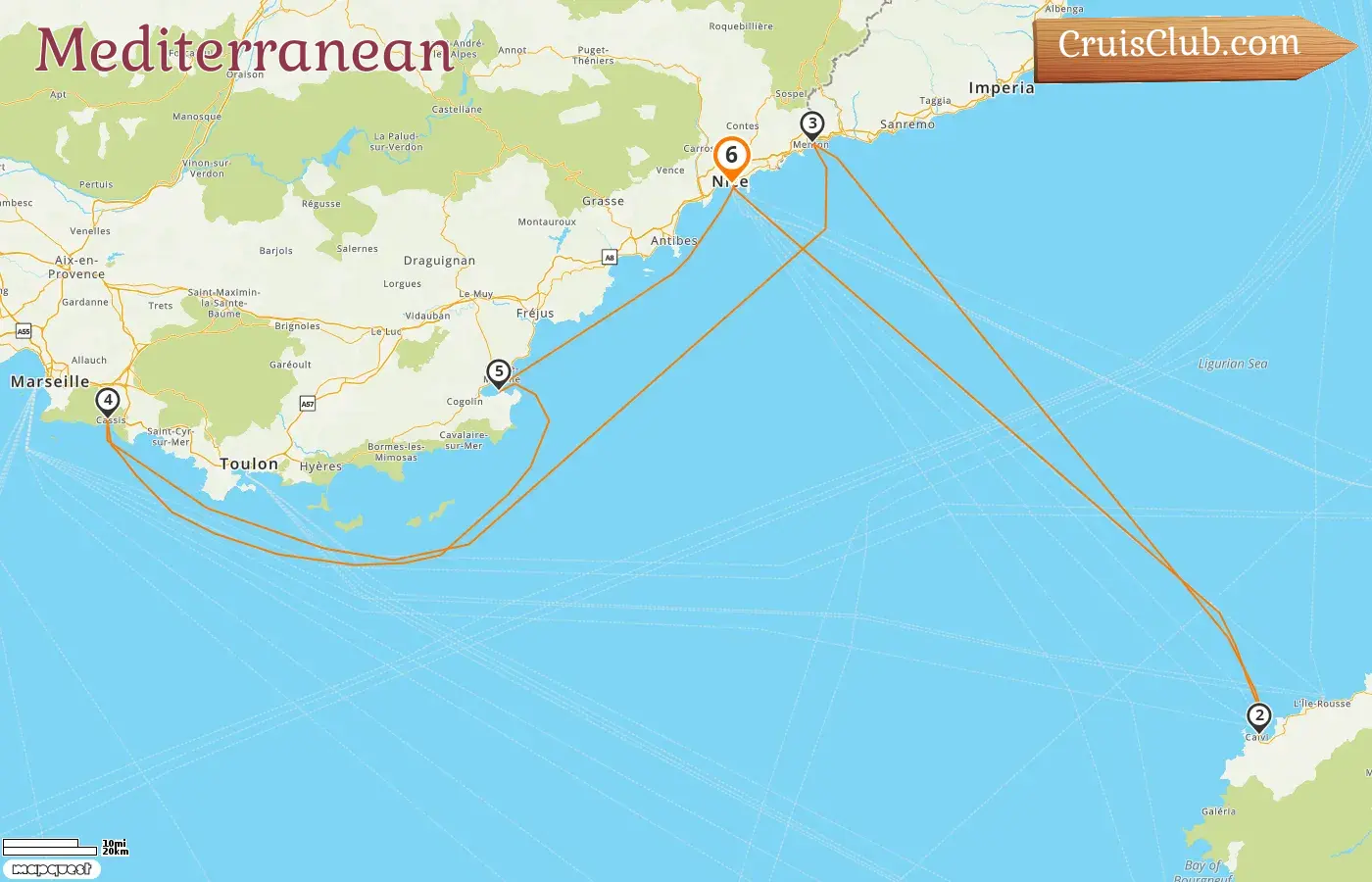Cruise in the Mediterranean from Nice aboard Le Bougainville ship with visits to France and Monaco for 6 days