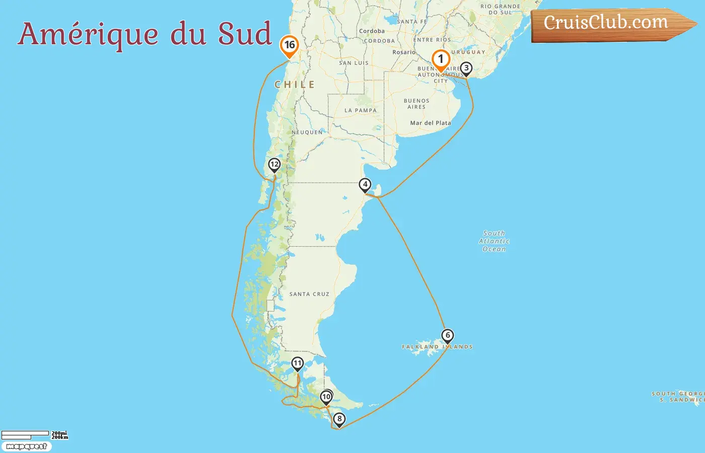 Croisière en Amérique du Sud de Buenos Aires à San Antonio à bord du Majestic Princess avec des visites en Argentine, en Uruguay, aux îles Malouines et au Chili pendant 16 jours