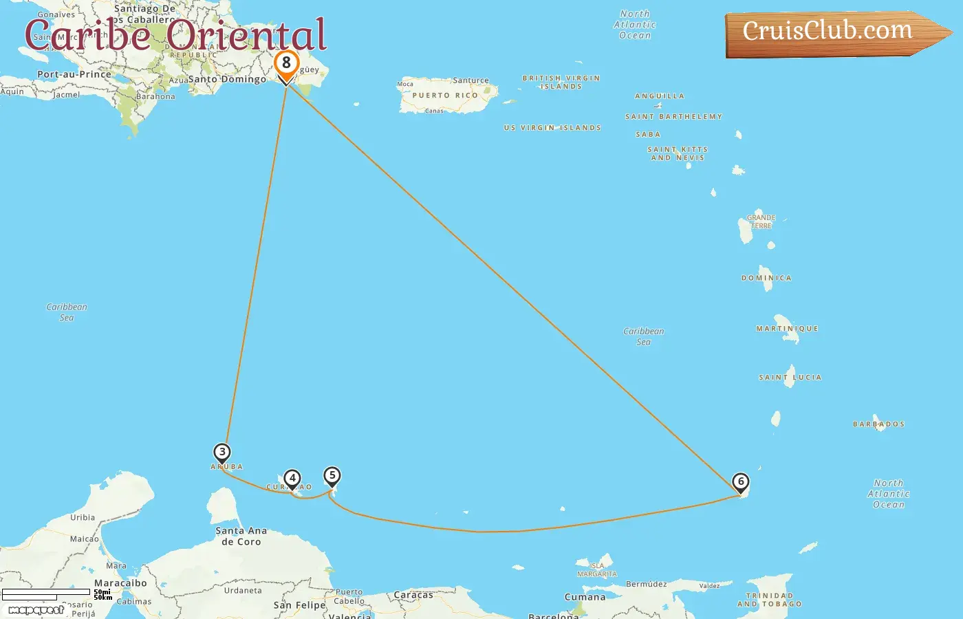 Crucero en el Caribe Oriental desde La Romana a bordo del barco MSC Opera con visitas a República Dominicana, Aruba, Curazao y Granada durante 8 días