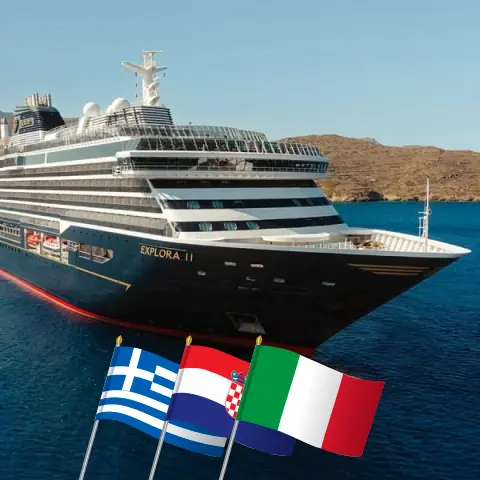 Kreuzfahrt im Mittelmeer von Piräus nach Fusina an Bord des Schiffes EXPLORA II mit Stops in Griechenland, Kroatien und Italien für 8 Tage