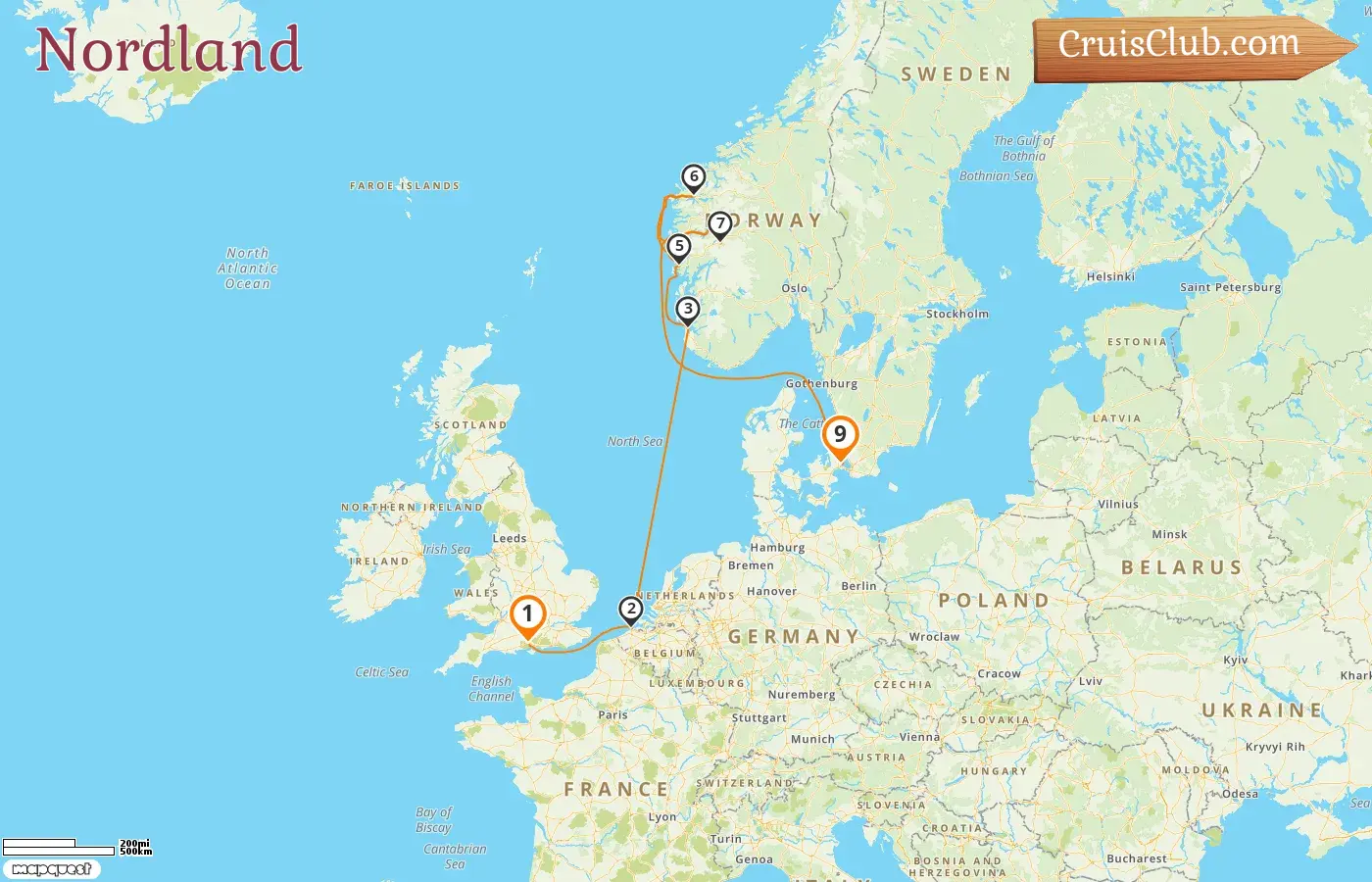 Crucero por el norte desde Southampton hasta Copenhague a bordo del barco Explora IV con visitas a Bélgica, Noruega y Dinamarca durante 9 días