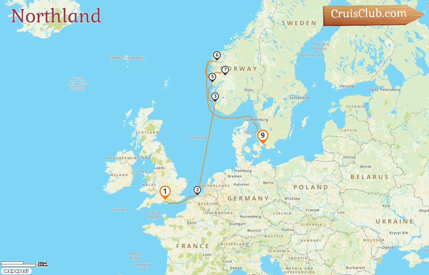 Cruise in the Northland from Southampton to Copenhagen aboard Explora IV ship with visits to Belgium, Norway, and Denmark for 9 days