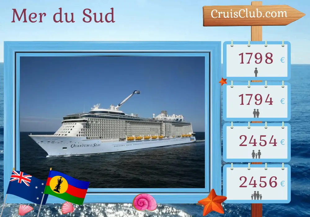 Croisière dans le Pacifique Sud au départ de Brisbane à bord du navire Quantum of the Seas avec escales en Australie, en Nouvelle-Calédonie et au Vanuatu pendant 8 jours