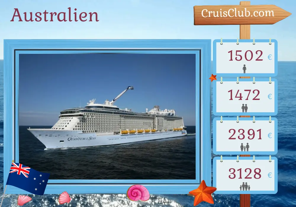 Kreuzfahrt in Australien von Brisbane an Bord des Schiffes Quantum of the Seas mit Besuchen in Australien für 7 Tage