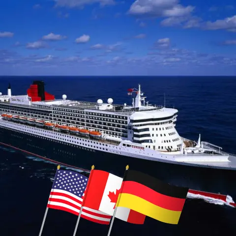 Круиз по Трансатлантике из Нью-Йорка в Гамбург на борту судна Queen Mary 2 с посещениями США, Канады и Германии продолжительностью 25 дней