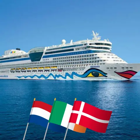 Cruise in the British Isles from Kiel aboard AIDAbella ship with visits to Netherlands, Ireland, and Denmark for 15 days