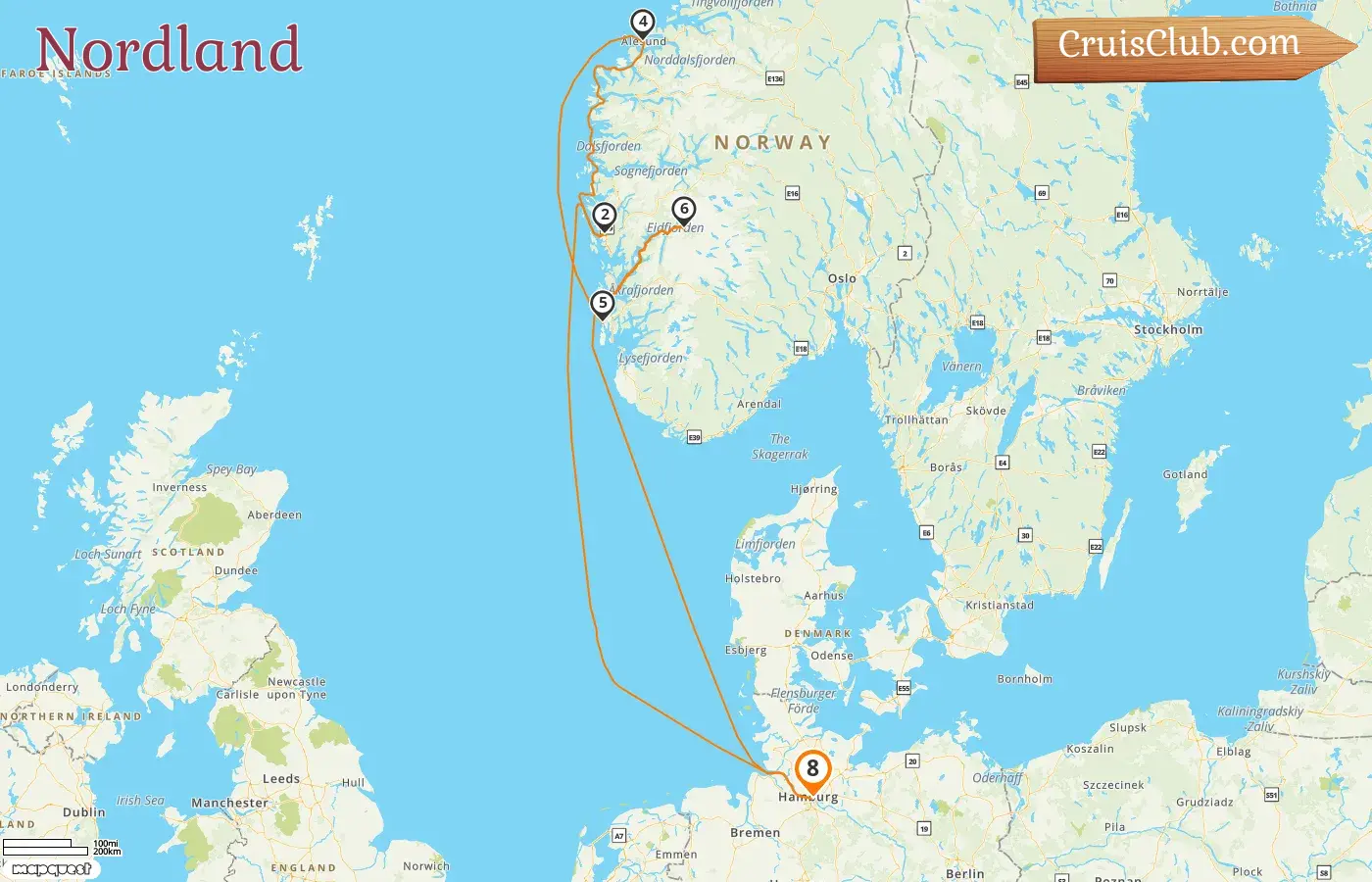 Croisière dans le Nordland au départ de Hambourg à bord du navire AIDAluna avec des escales en Allemagne et en Norvège pendant 8 jours