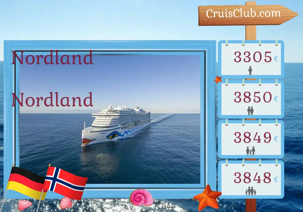 Cruzeiro no Norte a partir de Hamburgo a bordo do navio AIDAprima com visitas à Alemanha e Noruega por 12 dias