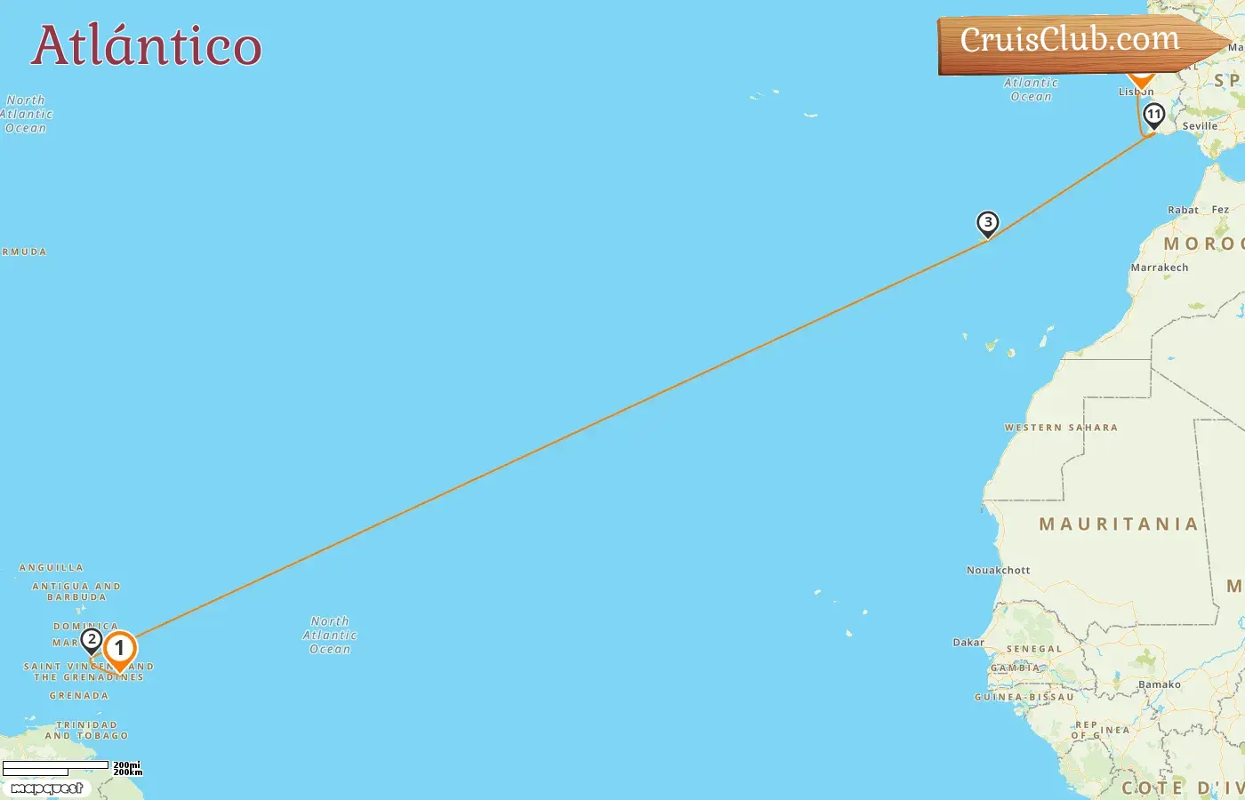 Crucero por el Atlántico desde Bridgetown a Lisboa a bordo del barco Seabourn Ovation con visitas a Barbados, Santa Lucía y Portugal por 13 días