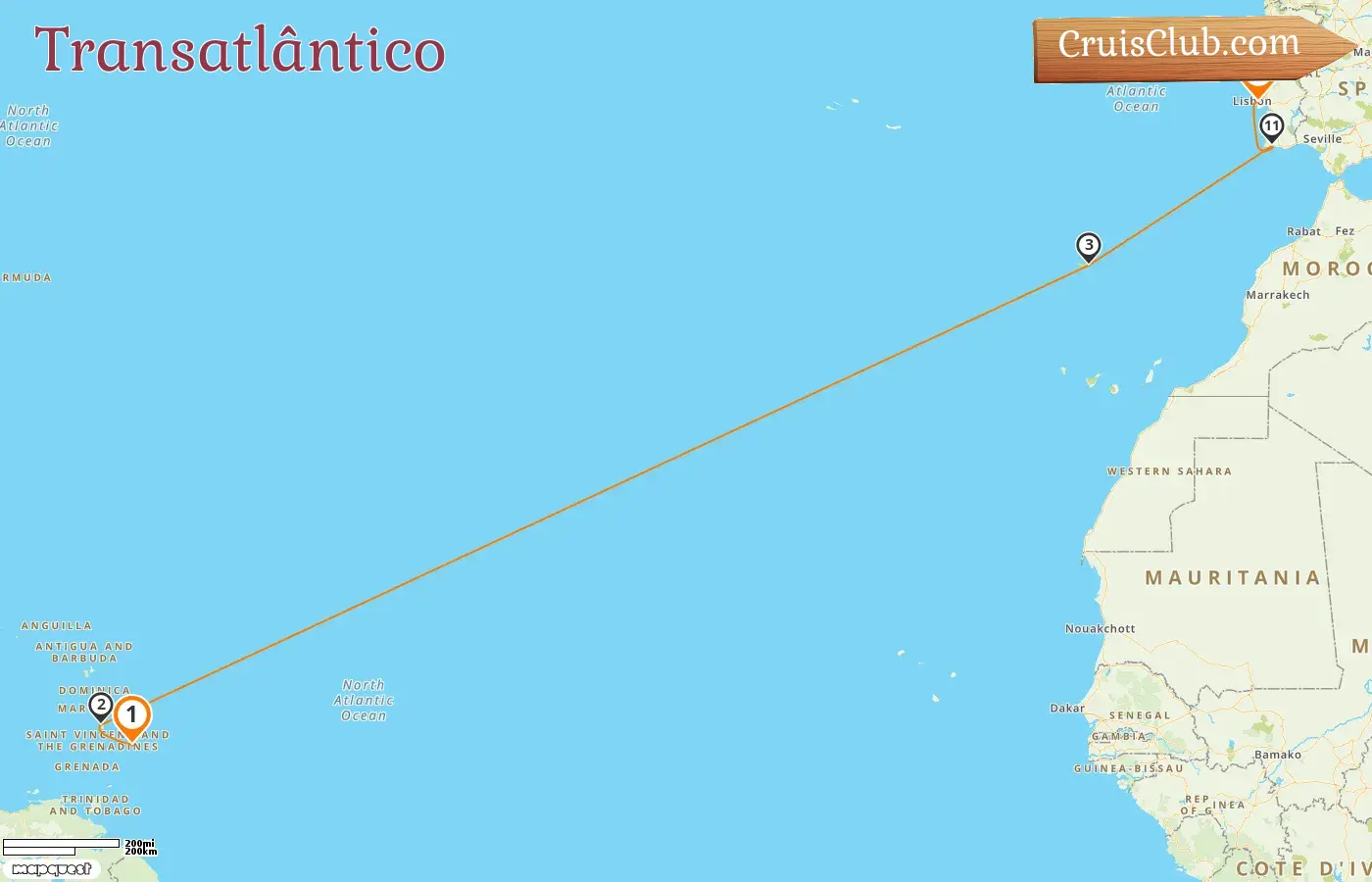 Cruzeiro no Transatlântico de Bridgetown para Lisboa a bordo do navio Seabourn Ovation com visitas a Barbados, Santa Lúcia e Portugal por 13 dias