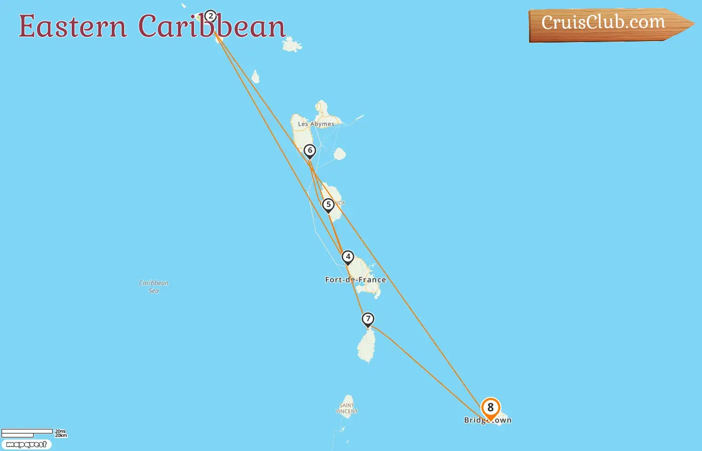 Cruise in the Eastern Caribbean from Bridgetown aboard Seabourn Ovation ship with visits to Barbados, Saint Kitts and Nevis, Martinique, Guadeloupe, and Saint Lucia for 8 days