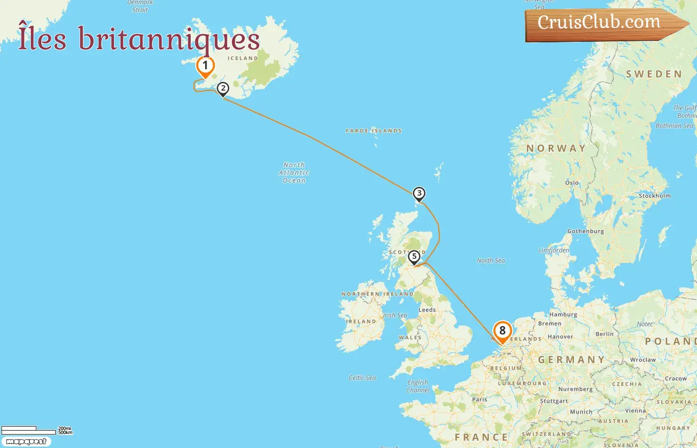 Croisière dans les îles britanniques de Reykjavik à Rotterdam à bord du navire Rotterdam avec des visites pour 8 jours