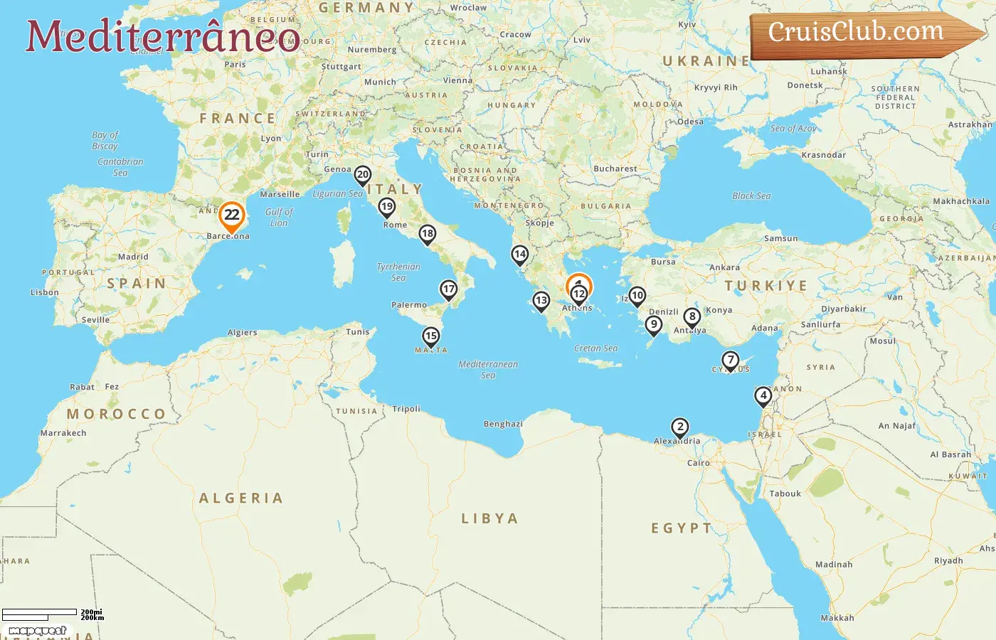Cruzeiro no Mediterrâneo de Pireu a Barcelona a bordo do navio Oosterdam com visitas à Grécia, Egito, Israel, Chipre, Turquia, Albânia, Malta, Itália e Espanha por 22 dias