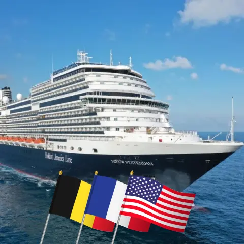 Круиз по Трансатлантике из Роттердама во Форт-Лодердейл на борту судна Nieuw Statendam с посещением Бельгии, Франции и США на 15 дней