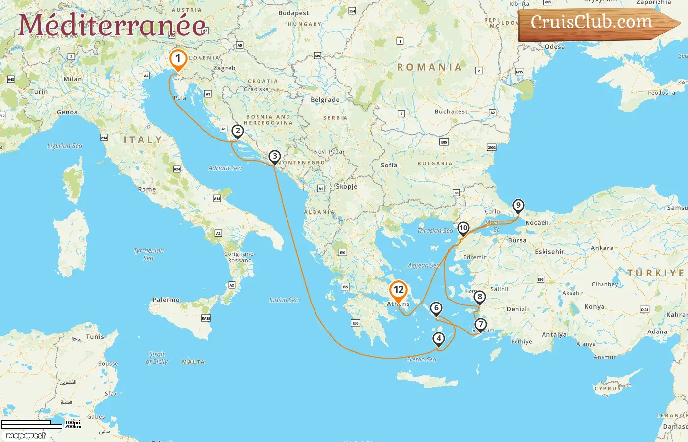 Croisière en Méditerranée de Trieste à Le Pirée à bord du navire Oosterdam avec des visites en Italie, Croatie, Grèce et Turquie pendant 12 jours