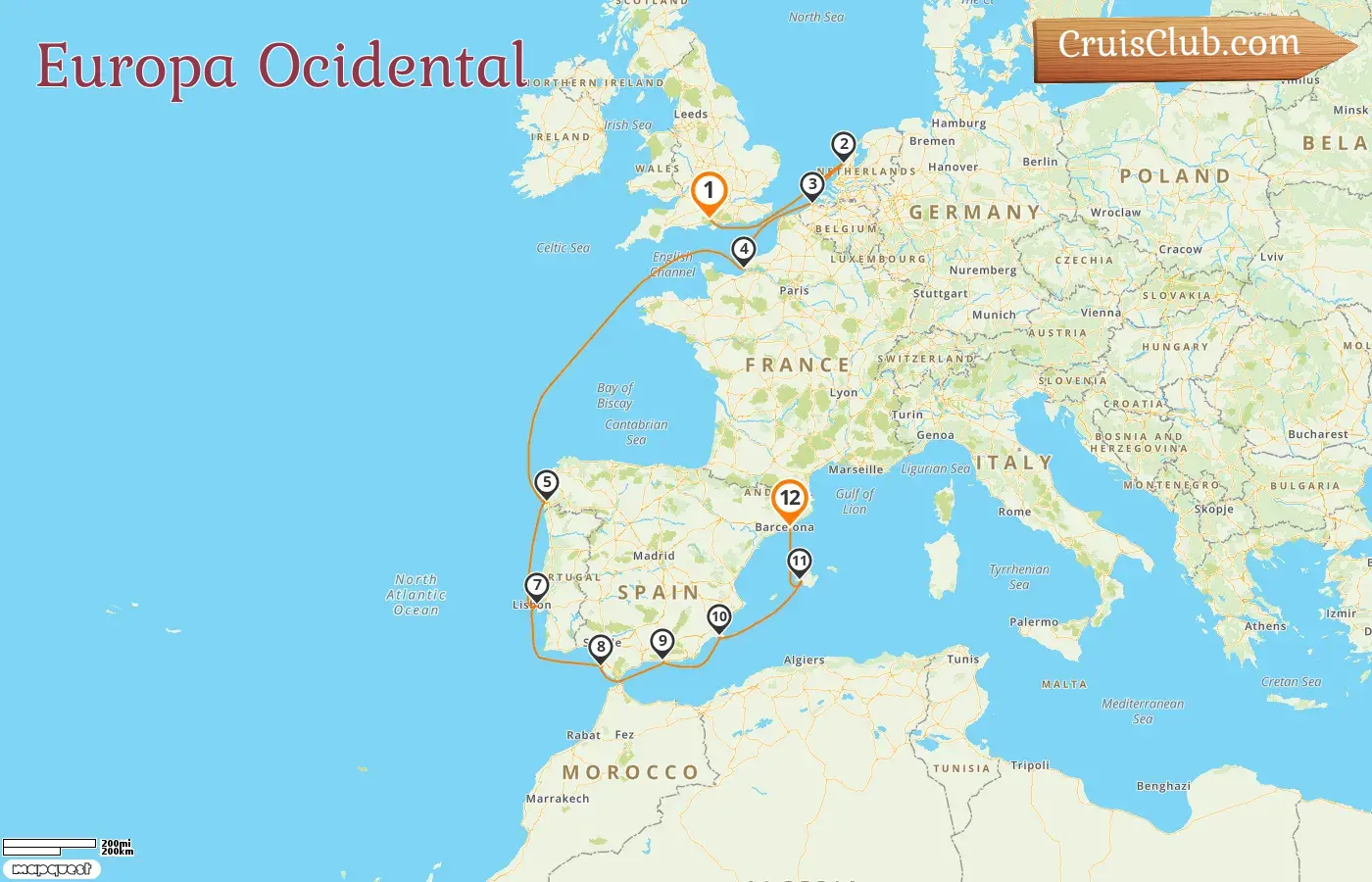 Cruzeiro no Oeste Europeu de Southampton para Barcelona a bordo do navio Norwegian Sky com visitas à Holanda, Bélgica, França e Espanha por 12 dias