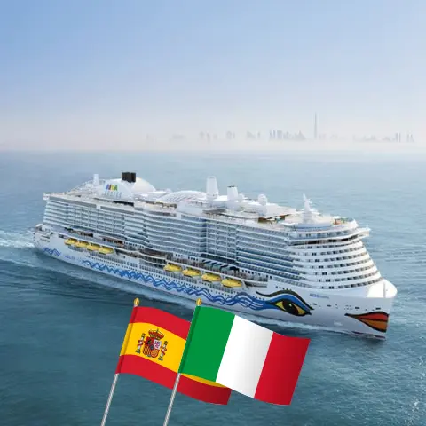 Cruzeiro no Mediterrâneo de Las Palmas para Civitavecchia a bordo do navio AIDAcosma com visitas a Espanha e Itália por 11 dias