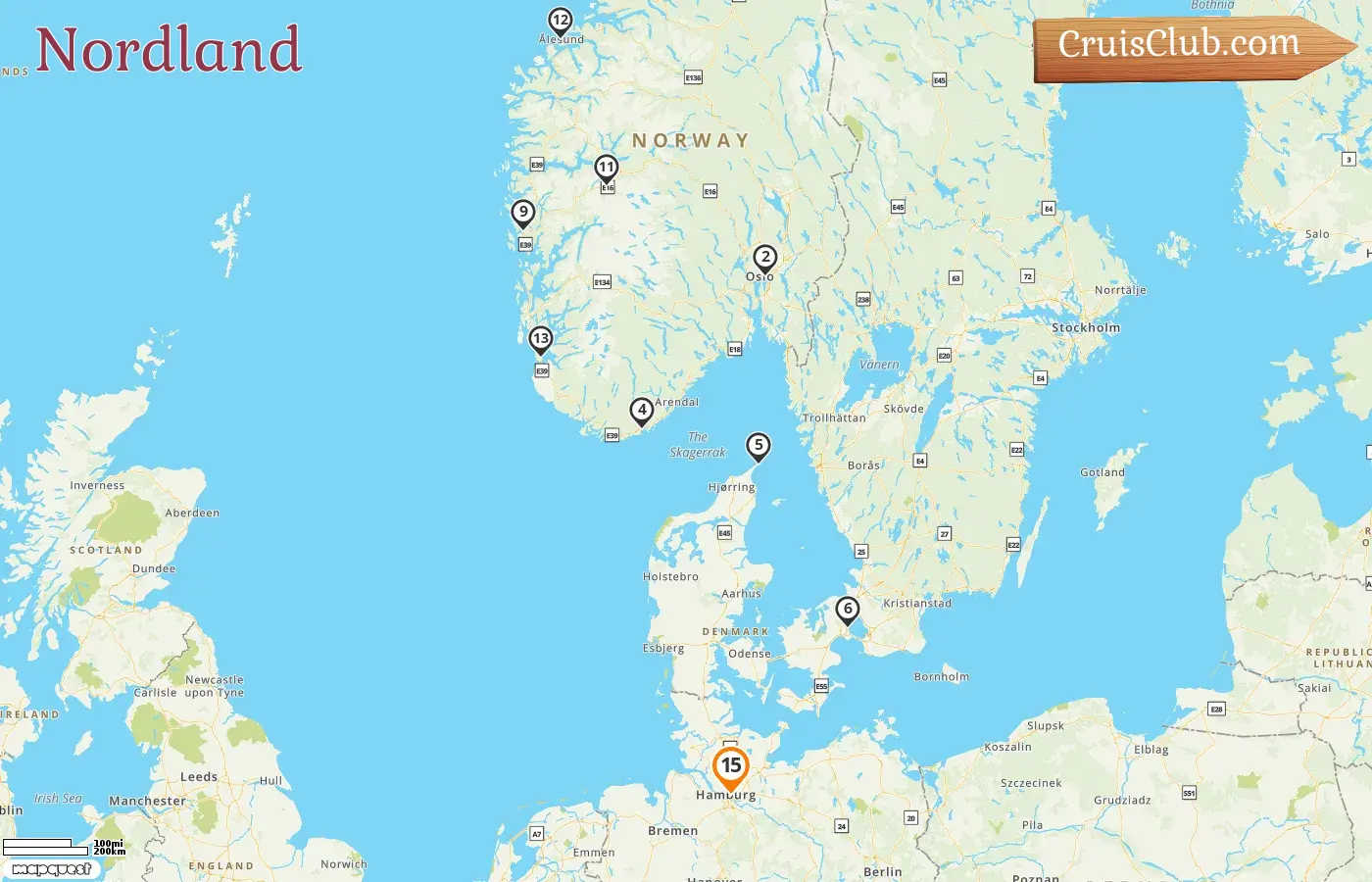 Croisière dans le Nord à partir de Hambourg à bord du navire AIDAnova avec des visites en Allemagne, en Norvège et au Danemark pendant 15 jours