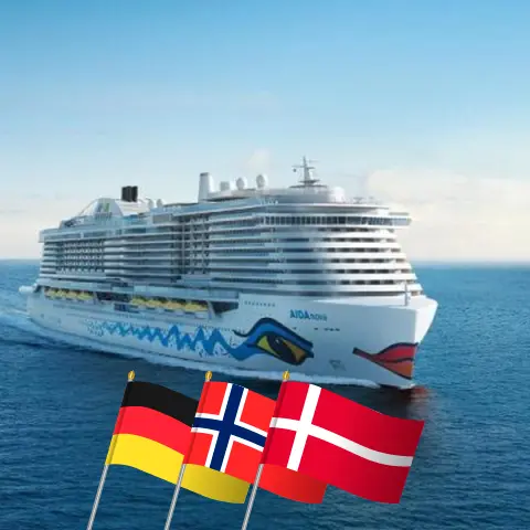 Cruzeiro no Norte a partir de Hamburgo a bordo do navio AIDAnova com visitas à Alemanha, Noruega e Dinamarca por 15 dias