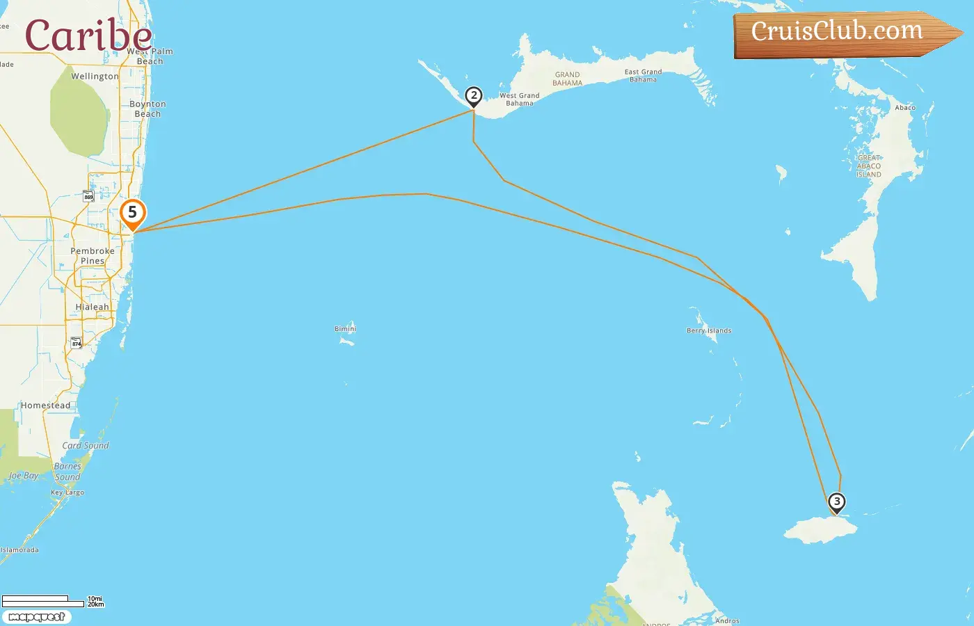 Cruzeiro no Caribe a partir de Fort Lauderdale a bordo do navio Radiance of the Seas com visitas aos EUA e Bahamas por 5 dias