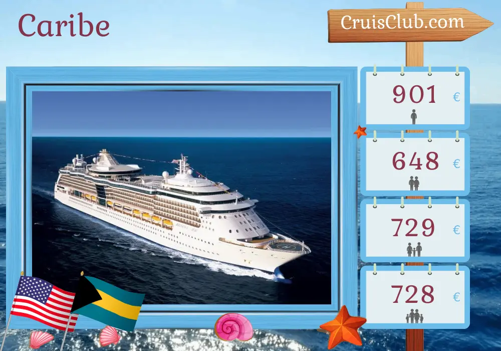 Crucero por el Caribe desde Fort Lauderdale a bordo del barco Radiance of the Seas con visitas a Estados Unidos y Bahamas durante 5 días