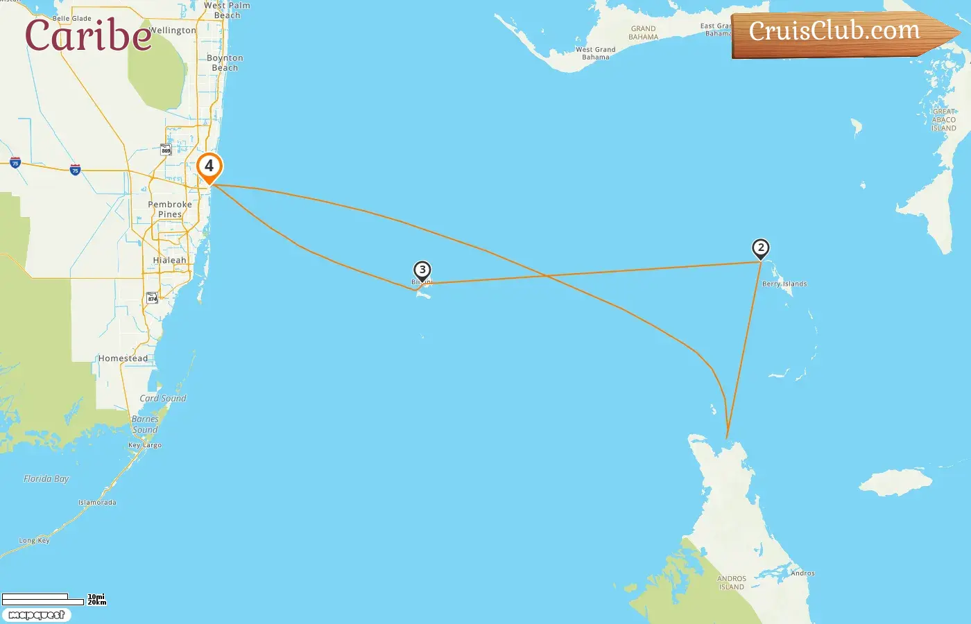Cruzeiro no Caribe a partir de Fort Lauderdale a bordo do navio Radiance of the Seas com visitas aos EUA e Bahamas por 4 dias