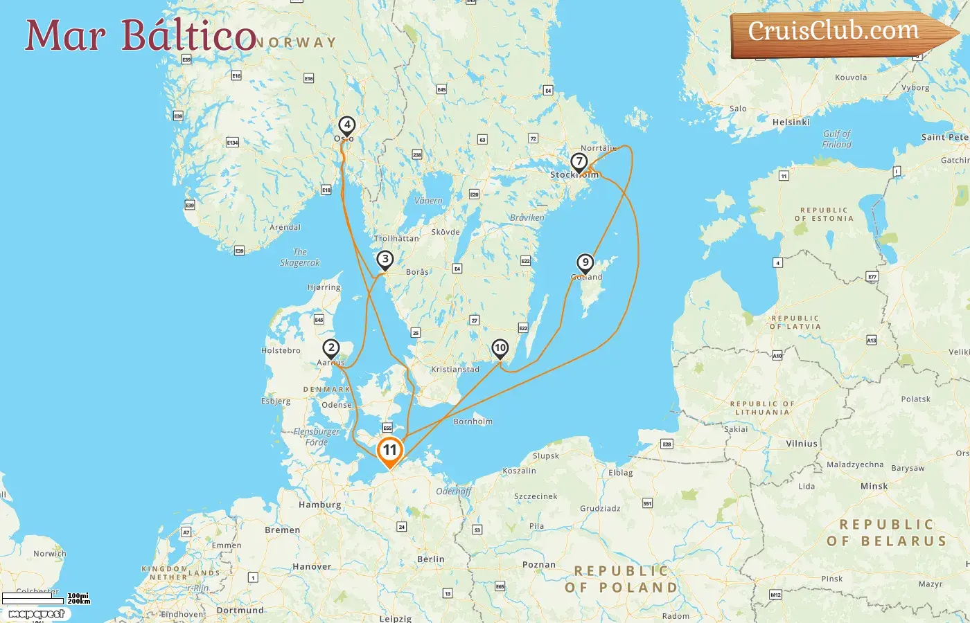 Cruzeiro no Mar Báltico a partir de Warnemünde a bordo do navio AIDAmar com visitas à Alemanha, Dinamarca, Noruega e Suécia por 11 dias
