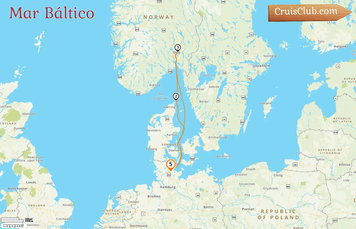 Crucero en el Mar Báltico desde Kiel a bordo del barco AIDAnova con visitas a Dinamarca y Noruega durante 5 días
