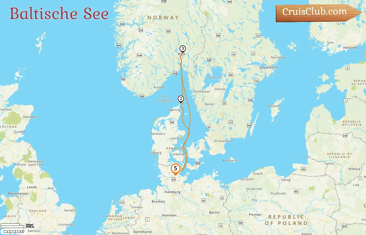 Kreuzfahrt in der Ostsee von Kiel an Bord des AIDAnova-Schiffs mit Stopps in Dänemark und Norwegen für 5 Tage