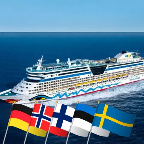 Kreuzfahrt in der Ostsee ab Warnemünde an Bord des AIDAdiva-Schiffs mit Besuchen in Deutschland, Norwegen, Finnland, Estland und Schweden für 15 Tage