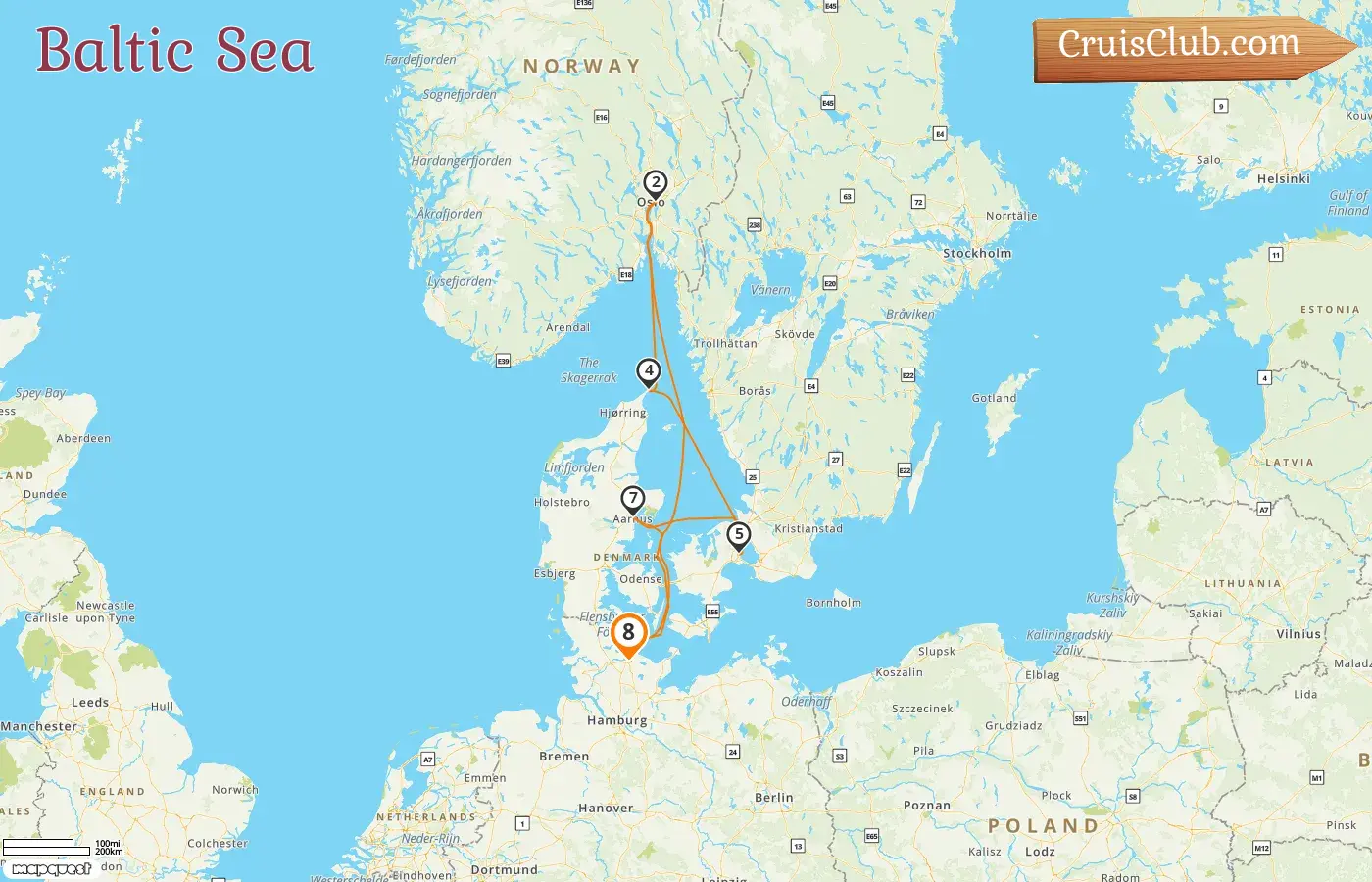 Cruise in the Baltic Sea from Kiel aboard AIDAnova ship with visits to Norway and Denmark for 8 days