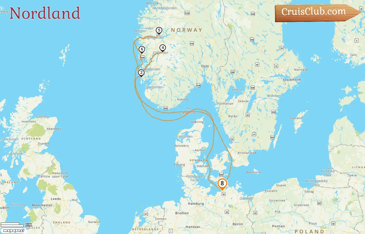 Crucero por el norte desde Warnemünde a bordo del barco AIDAdiva con visitas a Alemania y Noruega durante 8 días