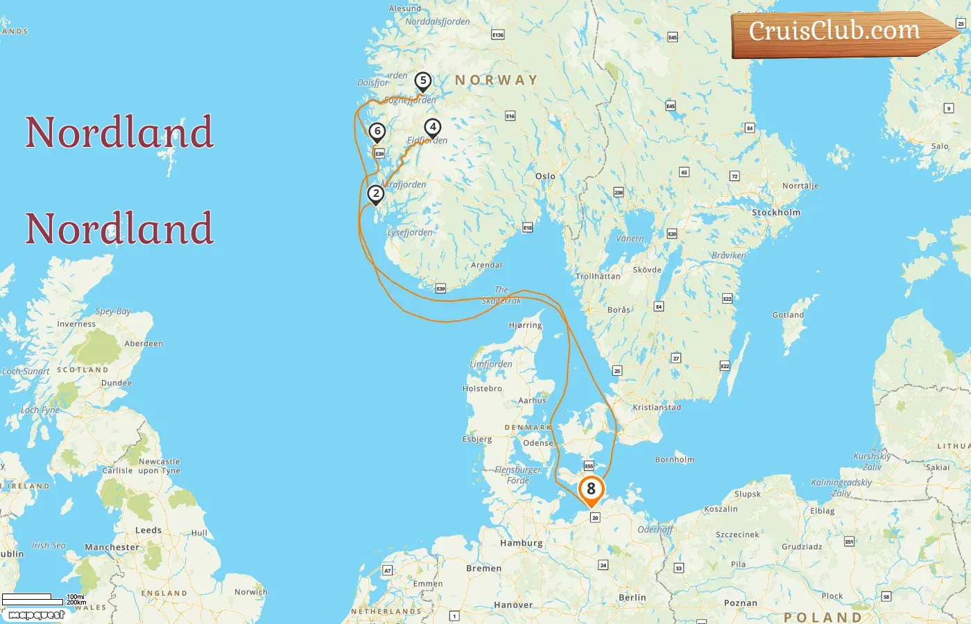 Cruzeiro no Norte a partir de Warnemünde a bordo do navio AIDAdiva com visitas à Alemanha e Noruega por 8 dias