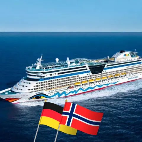 Kreuzfahrt im Nordland ab Warnemünde an Bord des Schiffes AIDAdiva mit Besuchen in Deutschland und Norwegen für 8 Tage