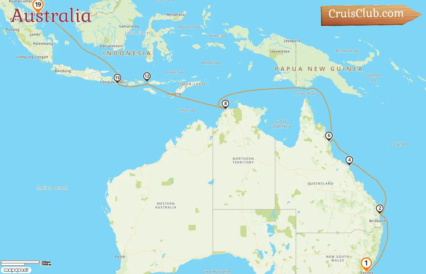 Cruise in the Australia from Sydney to Singapore aboard Silver Nova ship with visits to Australia, Indonesia, and Singapore for 19 days
