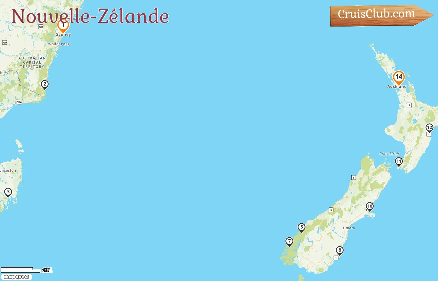 Croisière en Nouvelle-Zélande de Sydney à Auckland à bord du navire Silver Nova avec des visites en Australie et en Nouvelle-Zélande pendant 14 jours