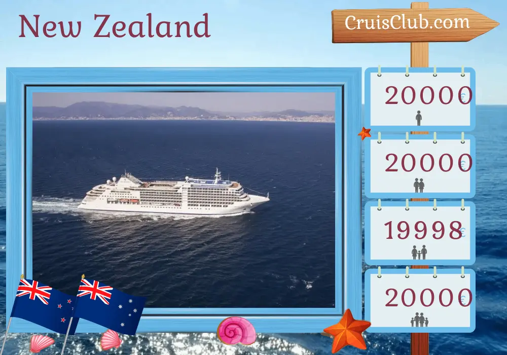 Cruise in the New Zealand from Auckland to Melbourne aboard Silver Moon ship with visits to New Zealand and Australia for 19 days