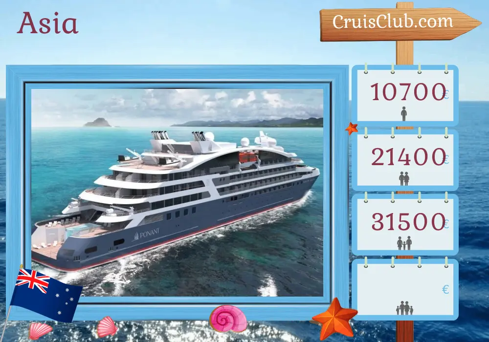 Cruise in the Asia from Cairns to Benoa aboard Le Jacques Cartier ship with visits to Australia and Indonesia for 16 days