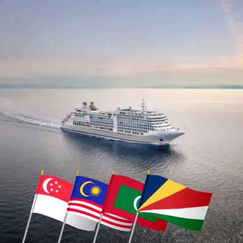 Kreuzfahrt im Indischen Ozean von Singapur nach Mahé an Bord des Schiffes Silver Dawn mit Besuchen in Singapur, Malaysia, Thailand, Sri Lanka, Malediven und Seychellen für 17 Tage